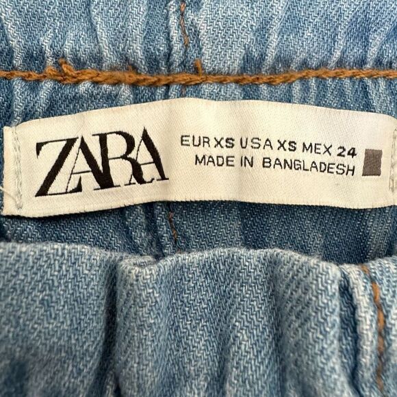 Zara Chambray Tapered Pants XS - Picture 7 of 8